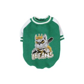Fleece-lined Warm Baseball Shirt Pet Clothes (Option: Green-XL)