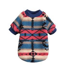 Dog Clothes Cute Stripes Fleece Sweatshirt Clothes (Option: Ethnic Style-XL)